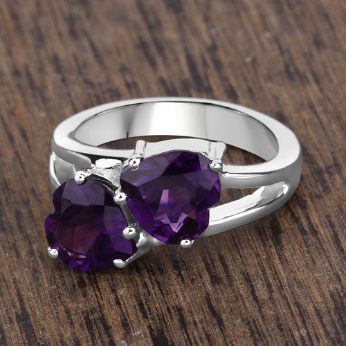 2.80 Carat Genuine Amethyst .925 Sterling Silver Ring