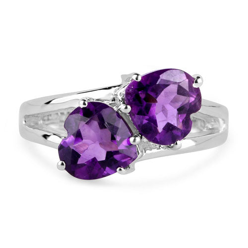 2.80 Carat Genuine Amethyst .925 Sterling Silver Ring