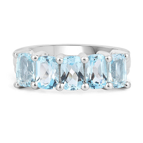 3.00 Carat Genuine Blue Topaz .925 Sterling Silver Ring