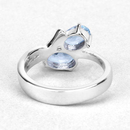 2.55 Carat Genuine Blue Topaz .925 Sterling Silver Ring