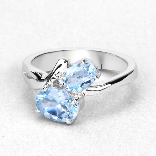 2.55 Carat Genuine Blue Topaz .925 Sterling Silver Ring