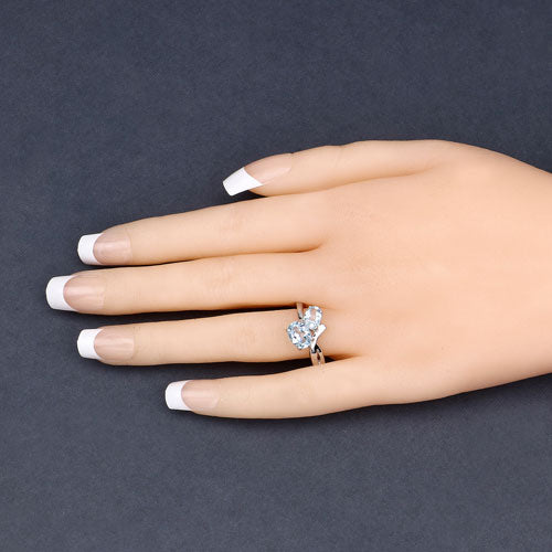 2.55 Carat Genuine Blue Topaz .925 Sterling Silver Ring