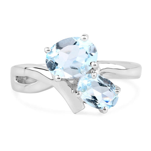 2.55 Carat Genuine Blue Topaz .925 Sterling Silver Ring