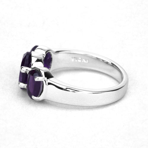 3.20 Carat Genuine Amethyst .925 Sterling Silver Ring