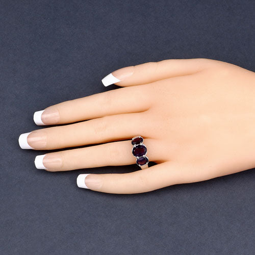 3.20 Carat Genuine Amethyst .925 Sterling Silver Ring