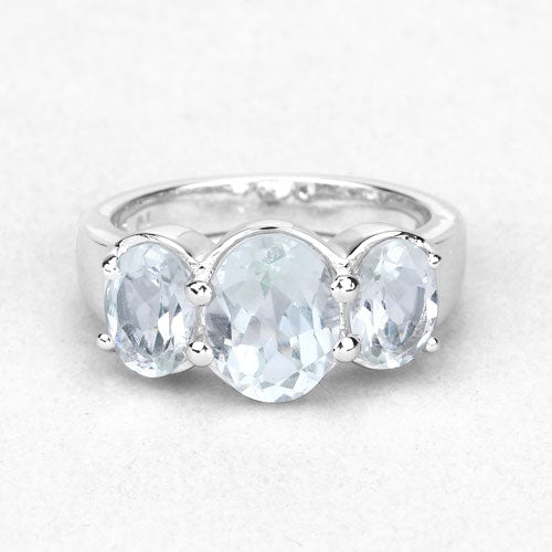 3.30 Carat Genuine Green Amethyst .925 Sterling Silver Ring