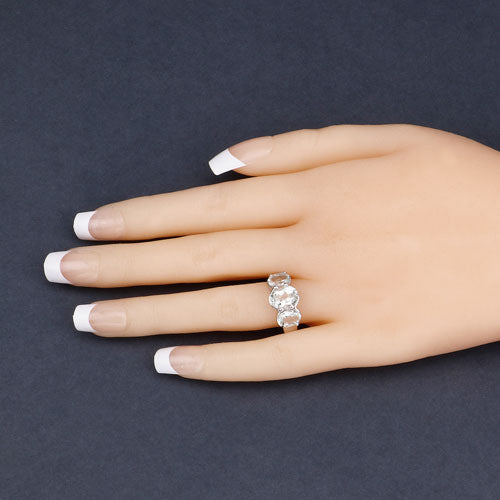 3.30 Carat Genuine Green Amethyst .925 Sterling Silver Ring