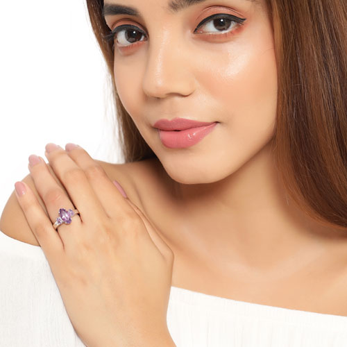 2.42 Carat Genuine Amethyst .925 Sterling Silver Ring