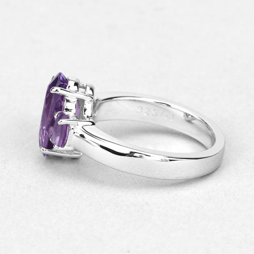 2.42 Carat Genuine Amethyst .925 Sterling Silver Ring