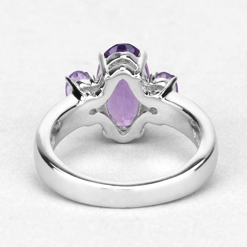 2.42 Carat Genuine Amethyst .925 Sterling Silver Ring