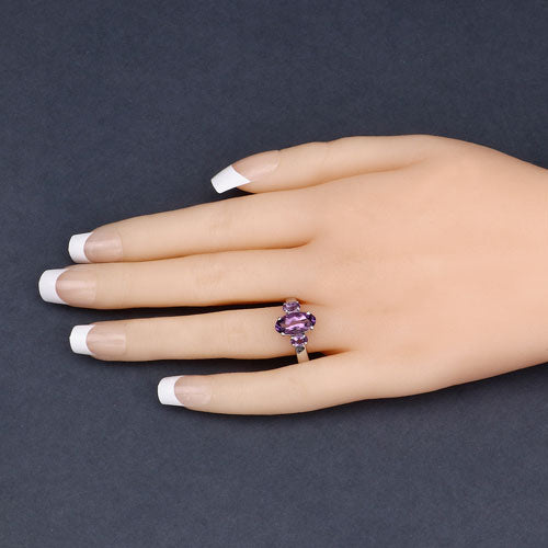 2.42 Carat Genuine Amethyst .925 Sterling Silver Ring