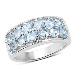 2.40 Carat Genuine  Blue Topaz .925 Sterling Silver Ring