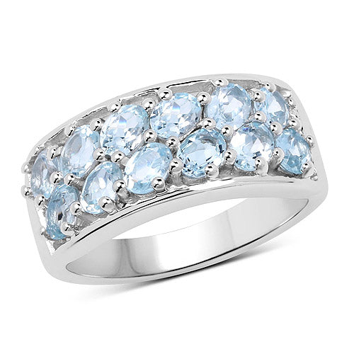 2.40 Carat Genuine  Blue Topaz .925 Sterling Silver Ring