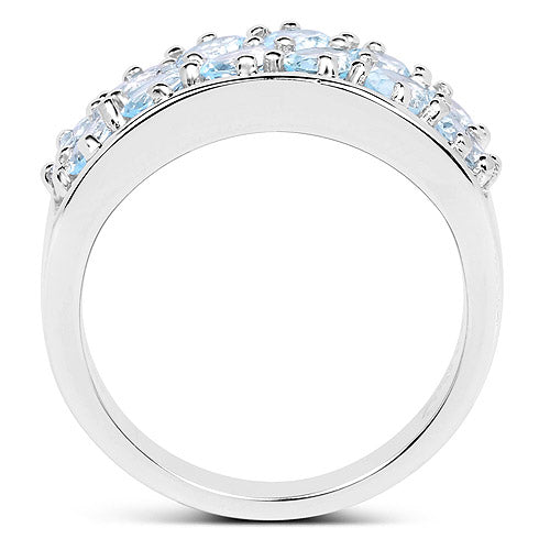 2.40 Carat Genuine  Blue Topaz .925 Sterling Silver Ring