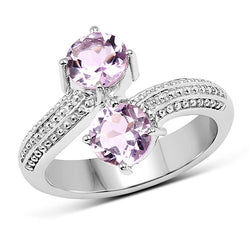 1.46 Carat Genuine  Amethyst .925 Sterling Silver Ring