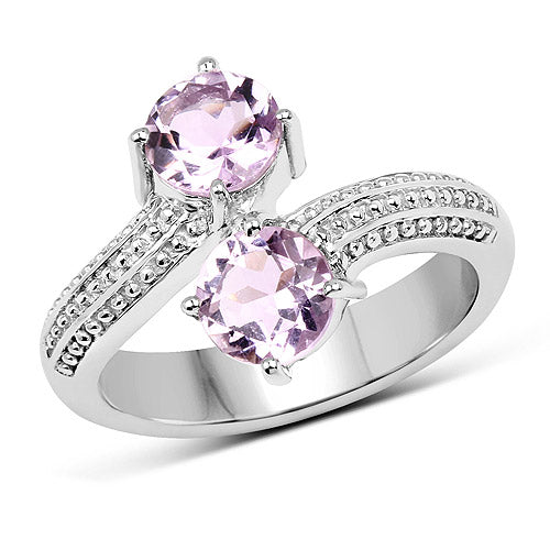 1.46 Carat Genuine  Amethyst .925 Sterling Silver Ring