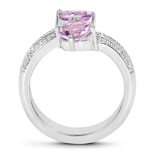 1.46 Carat Genuine  Amethyst .925 Sterling Silver Ring