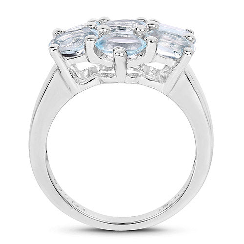 3.57 Carat Genuine  Blue Topaz .925 Sterling Silver Ring