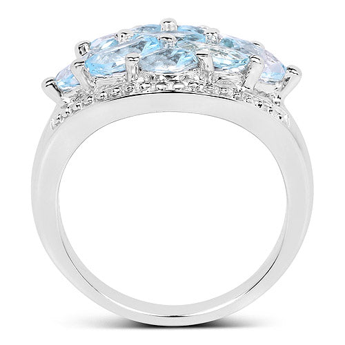 2.50 Carat Genuine  Blue Topaz .925 Sterling Silver Ring