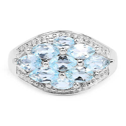 2.50 Carat Genuine  Blue Topaz .925 Sterling Silver Ring