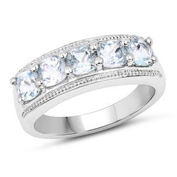 1.80 Carat Genuine  Blue Topaz .925 Sterling Silver Ring