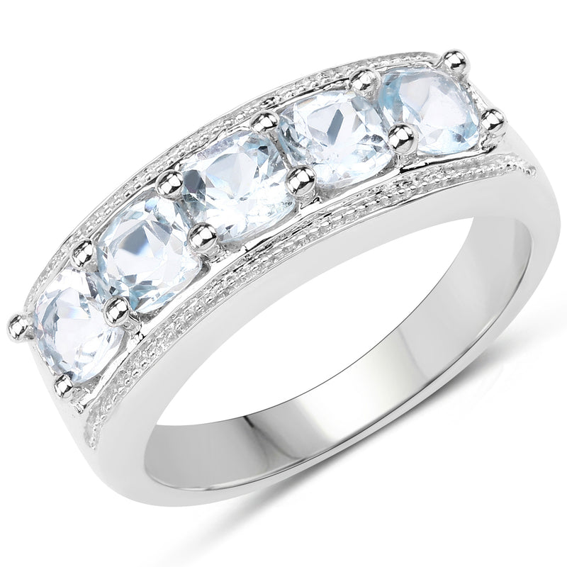 1.80 Carat Genuine  Blue Topaz .925 Sterling Silver Ring