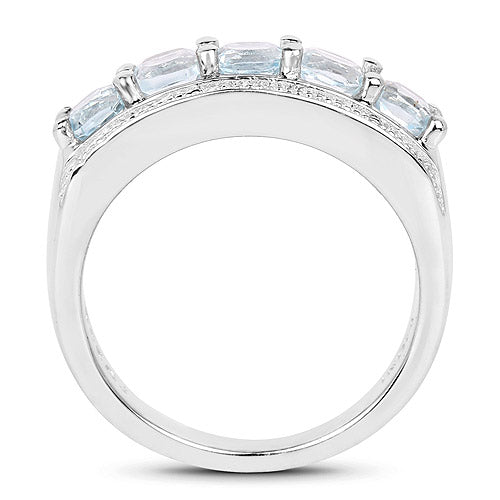 1.80 Carat Genuine  Blue Topaz .925 Sterling Silver Ring