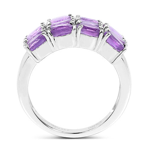 2.52 Carat Genuine  Amethyst .925 Sterling Silver Ring