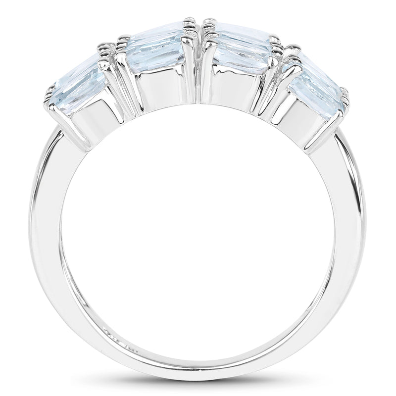 3.36 Carat Genuine  Blue Topaz .925 Sterling Silver Ring