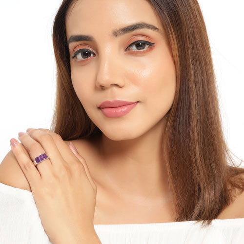 2.85 Carat Genuine Amethyst .925 Sterling Silver Ring