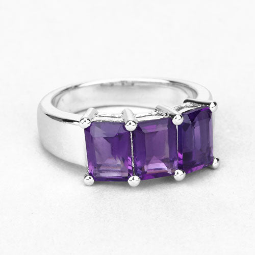 2.85 Carat Genuine Amethyst .925 Sterling Silver Ring