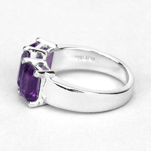 2.85 Carat Genuine Amethyst .925 Sterling Silver Ring