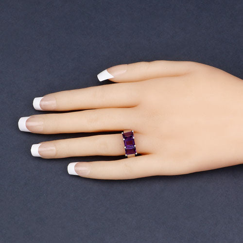 2.85 Carat Genuine Amethyst .925 Sterling Silver Ring