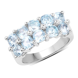 3.60 Carat Genuine  Blue Topaz .925 Sterling Silver Ring