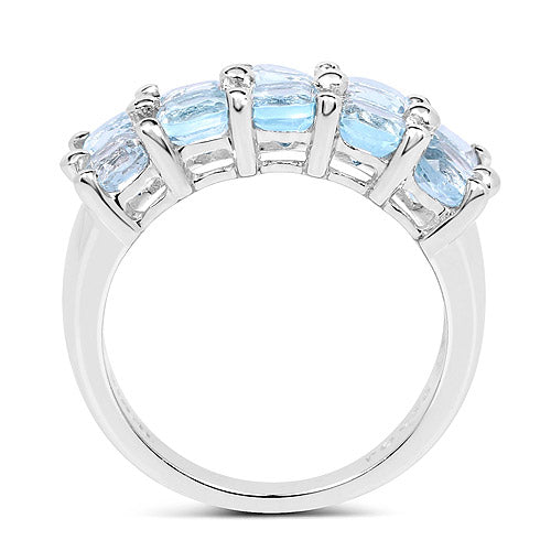 3.60 Carat Genuine  Blue Topaz .925 Sterling Silver Ring