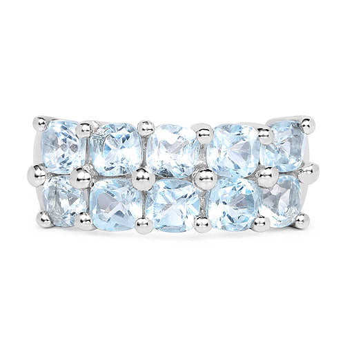 3.60 Carat Genuine  Blue Topaz .925 Sterling Silver Ring