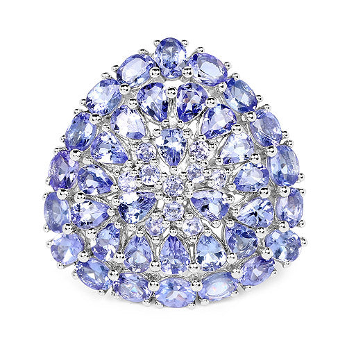 5.93 Carat Genuine Tanzanite .925 Sterling Silver Ring
