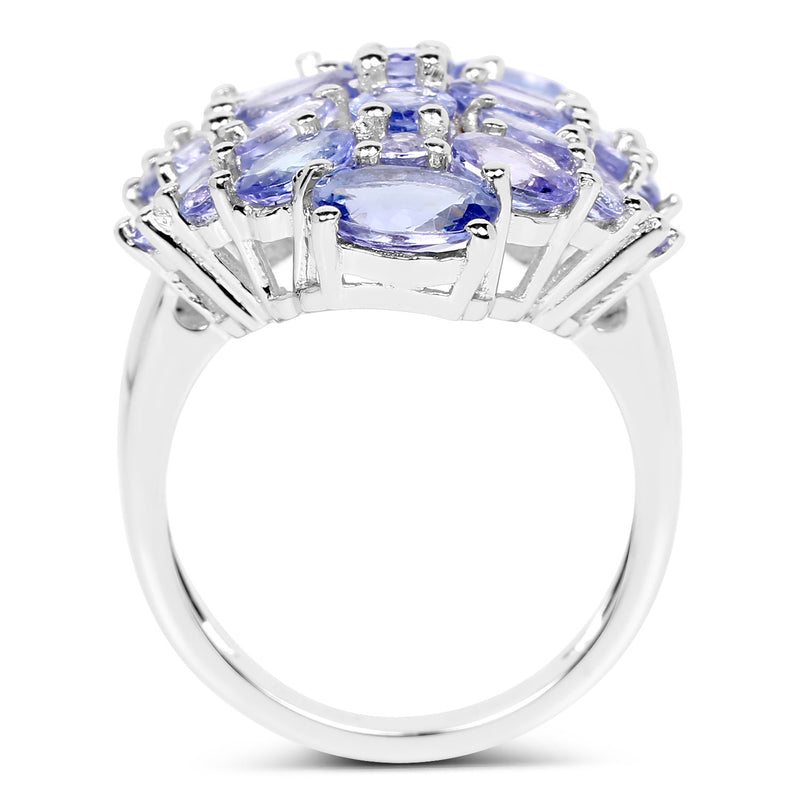 6.48 Carat Genuine Tanzanite .925 Sterling Silver Ring