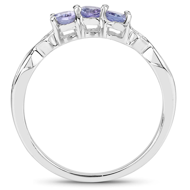 0.51 Carat Genuine Tanzanite .925 Sterling Silver Ring