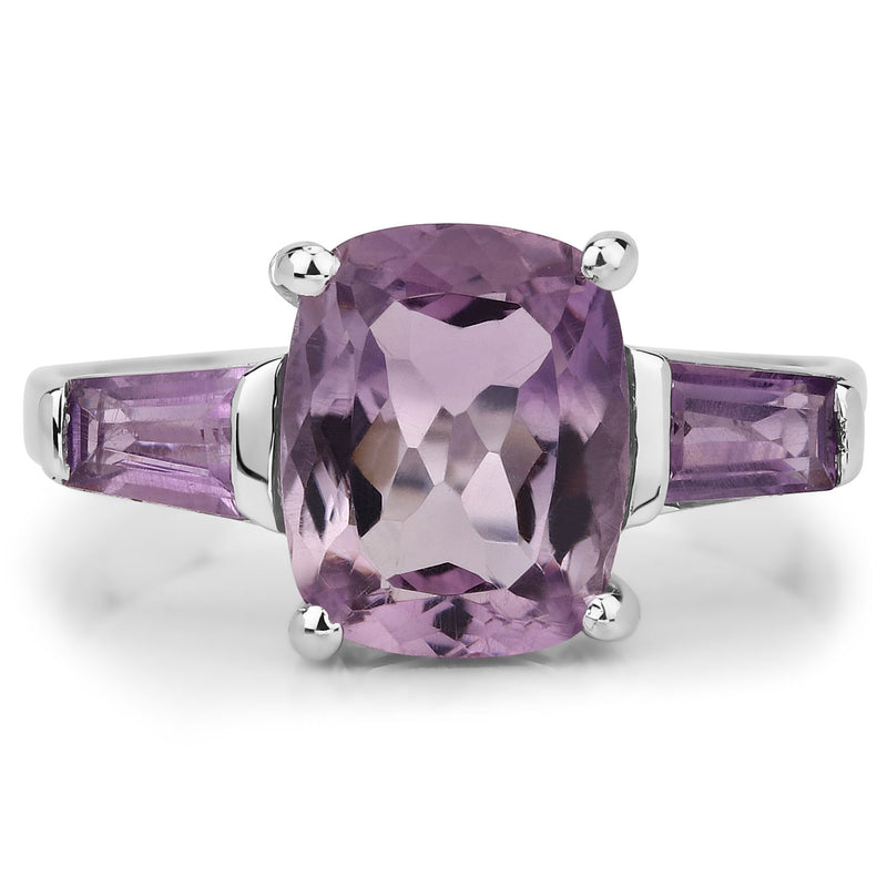 3.85 Carat Genuine Amethyst .925 Sterling Silver Ring