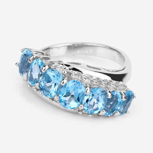2.58 Carat Genuine Swiss Blue Topaz .925 Sterling Silver Ring
