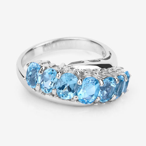 2.58 Carat Genuine Swiss Blue Topaz .925 Sterling Silver Ring