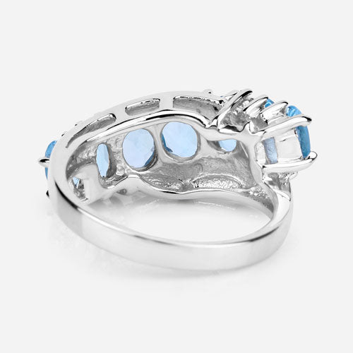 2.58 Carat Genuine Swiss Blue Topaz .925 Sterling Silver Ring