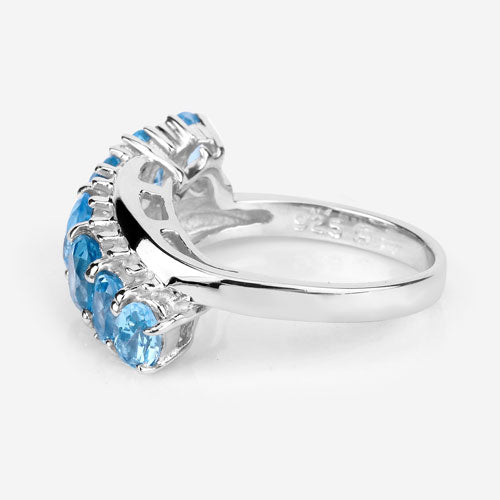 2.58 Carat Genuine Swiss Blue Topaz .925 Sterling Silver Ring