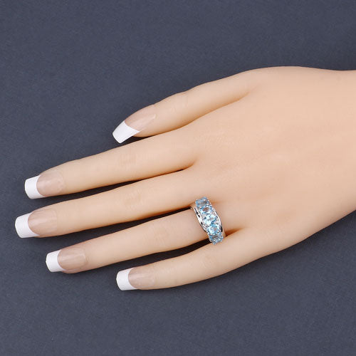 2.58 Carat Genuine Swiss Blue Topaz .925 Sterling Silver Ring