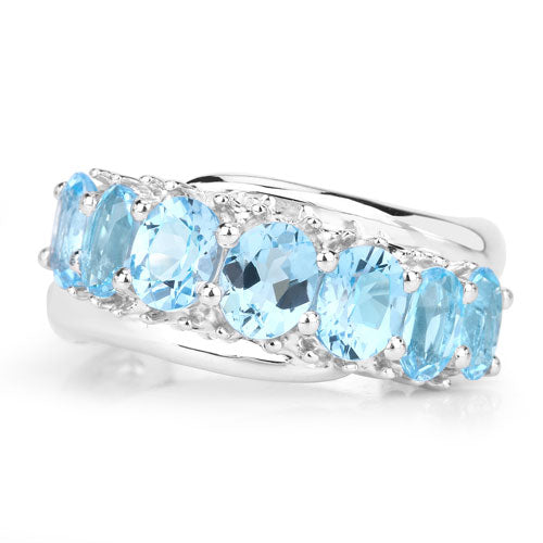 2.58 Carat Genuine Swiss Blue Topaz .925 Sterling Silver Ring