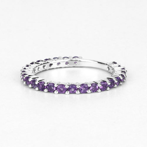 0.78 Carat Genuine Amethyst .925 Sterling Silver Ring