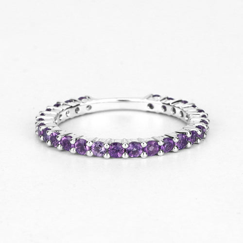 0.78 Carat Genuine Amethyst .925 Sterling Silver Ring