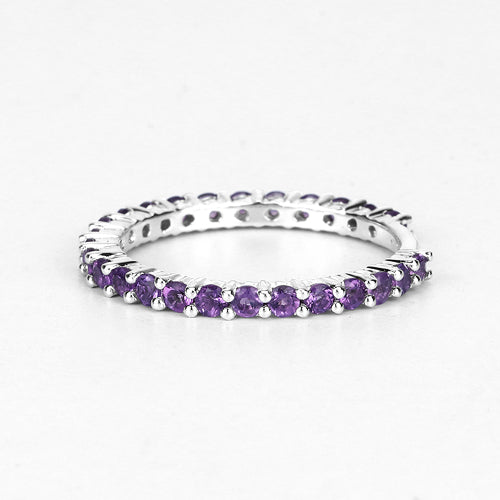 0.78 Carat Genuine Amethyst .925 Sterling Silver Ring
