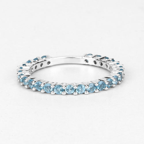 0.94 Carat Genuine Swiss Blue Topaz .925 Sterling Silver Ring